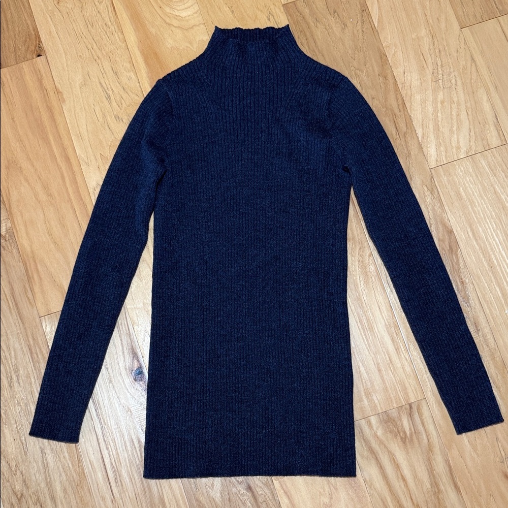 HATCH Wool Ribbed Mock Neck Sweater